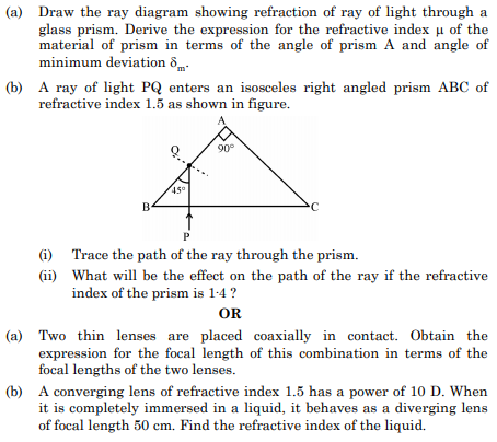 Draw the ray diagram showing refraction of ray of light through a 